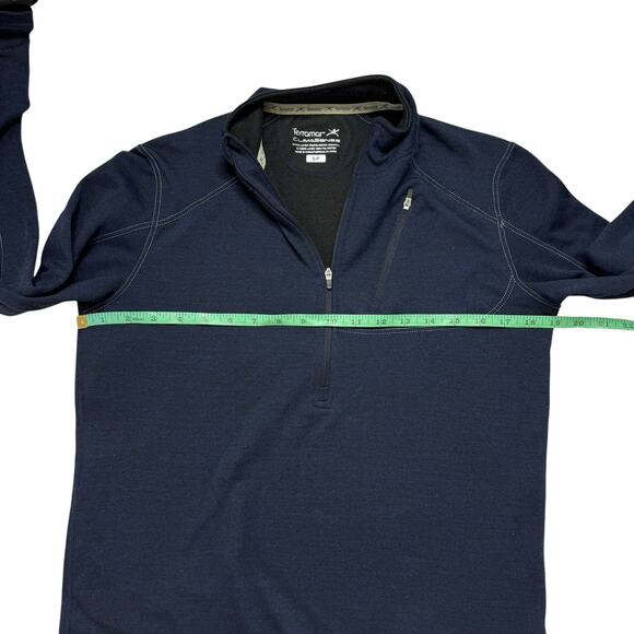 TERRAMAR Thermawool 1/2 Zip Pullover in Blue Size Small Mens Climasense Wool - Picture 4 of 6